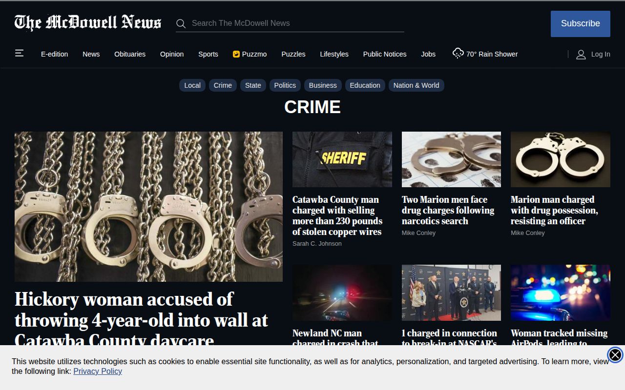 The McDowell News crime and courts source for McDowell County records