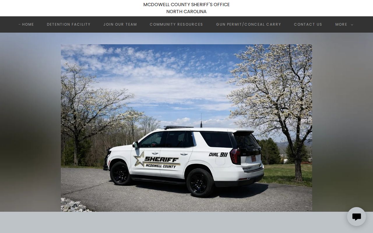 McDowell County Sheriff official website for detention and booking records